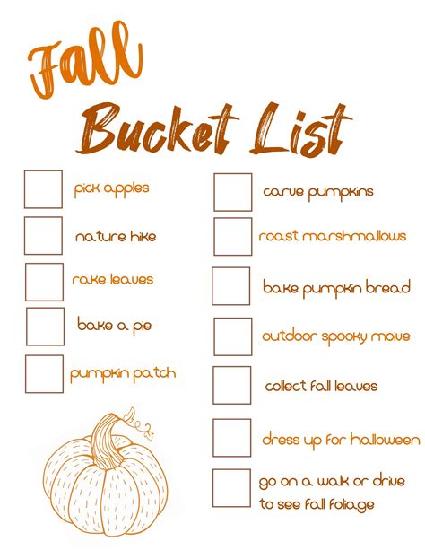 A Fun Fall Bucket List: Free Printable - The Chirping Moms