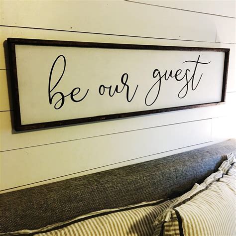 be our guest above the bed sign [FREE SHIPPING!] | Above the bed sign, Guest bedroom decor ...