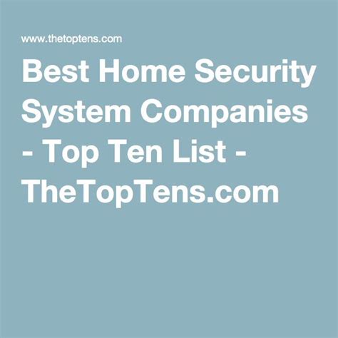 Best Home Security System Companies - Top Ten List - TheTopTens.com | Best home security system ...