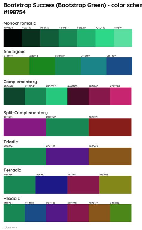 Bootstrap Success (Bootstrap Green) color palettes - colorxs.com