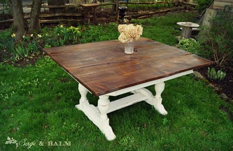 SOLD French Farmhouse Rustic Shabby Chic Dining Table Distressed Painted Dining Table Reclaimed ...
