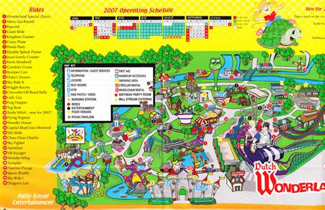 Dutch Wonderland - 2007 Park Map