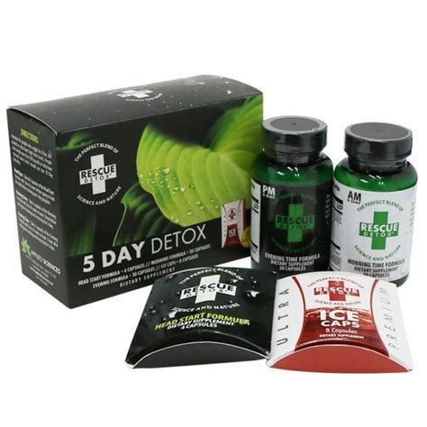 Rescue 5 Day Permanent Detox Best Detox Capsules Full Body Cleanse Dietary Supplement – Detox For U