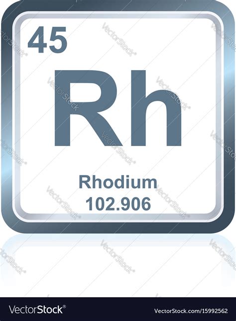 Chemical element rhodium from periodic table Vector Image