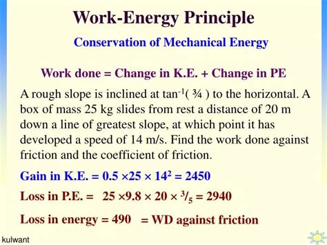 PPT - Work-Energy Principle PowerPoint Presentation, free download - ID:4848369