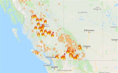 BC Fire Map Shows Where Almost 600 Canada Wildfires Are Still Burning