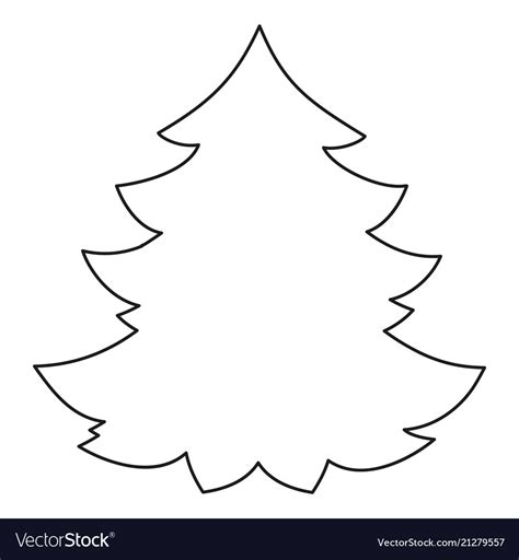 Line art black and white christmas tree Royalty Free Vector