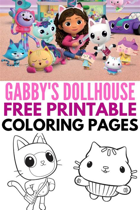 Free Gabby's Dollhouse Coloring Pages | Cat birthday party, Cat themed ...