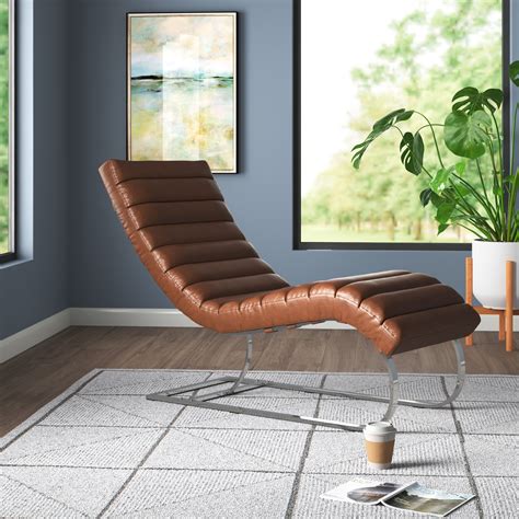 Wade Logan® Camanche Vegan Leather Chaise Lounge & Reviews | Wayfair