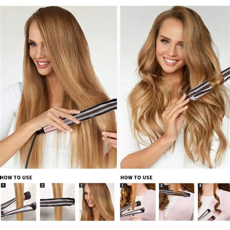 2020 Flat Iron Hair Straightener 2-in-1 Twist Straightening Curling Iron Hair Curler Beach Wave ...