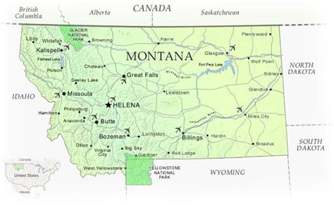 Montana National Park Map