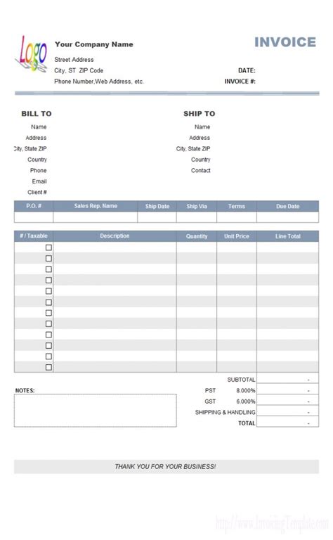 Excel Invoice Template For Quickbooks throughout Quickbooks Invoice Template Excel – 10 ...