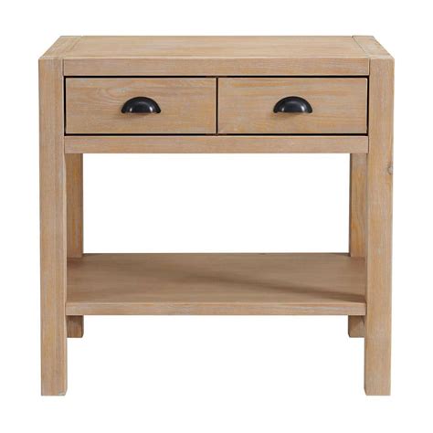 Alaterre Furniture Arden 2-Drawer Wood Nightstand with Open Shelf in ...