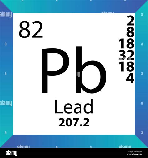 Pb Lead Chemical Element Periodic Table. Single vector illustration, colorful Icon with molar ...