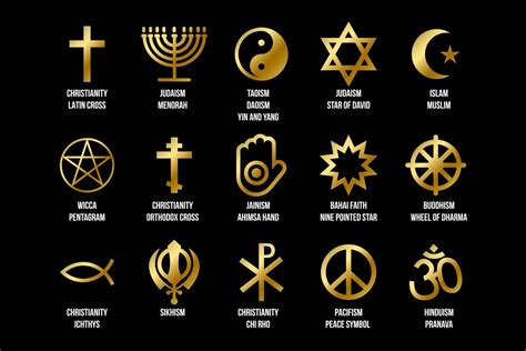 conjunto de sinais religiosos. ícones para religião fé 6953451 Vetor no Vecteezy