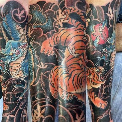 40 Tiger Dragon Tattoo Designs For Men - Manly Ink Ideas