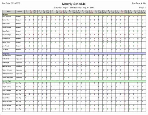 Employee Work Schedule Template Pdf Awesome Staff Schedule Template Monthly – Printable S ...