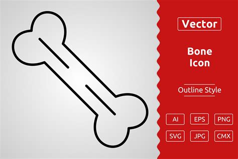 Vector Bone Outline Icon Design Graphic by Muhammad Atiq · Creative Fabrica