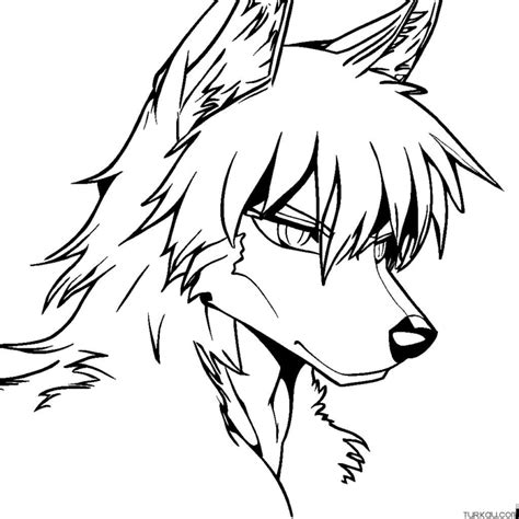 Humanoid Anime Wolf Coloring Page » Turkau