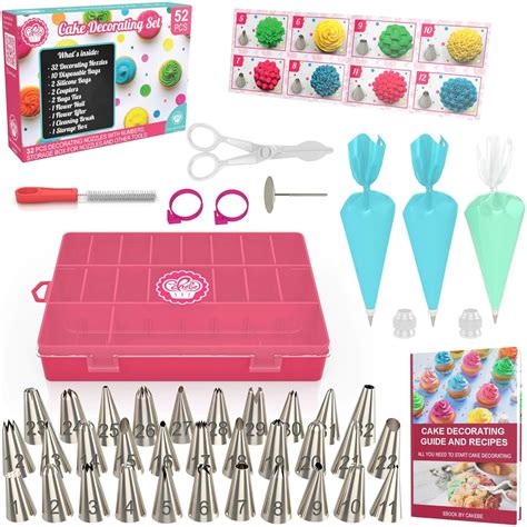 Cake Decorating Supplies Kit 52 pcs - Icing Piping bags and Tips ...