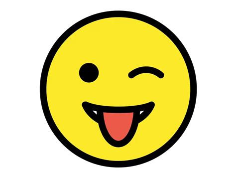 Winking Face with Tongue Emoji Icon PNG vector in SVG, PDF, AI, CDR format