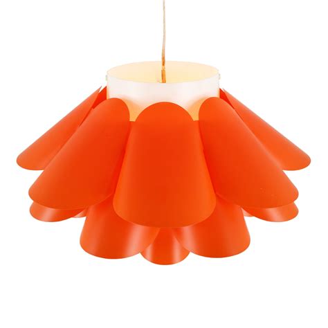 Orange and White Plastic 'Domus' pendant light by Hoyrup Lighting, 1970s | #1427