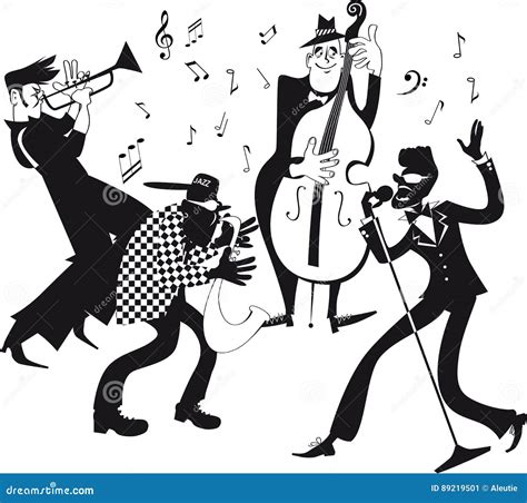 Jazz band clip-art stock vector. Illustration of nightlife - 89219501