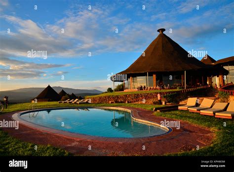 Ngorongoro Sopa Safari lodge and pool, Tanzania Stock Photo - Alamy