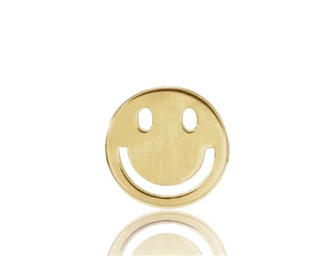 14 Karat Solid Gold 6 Mm Smiley Face Decorative Gold End. Smiley Face ...