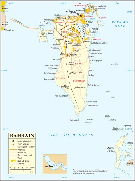 Bahreïn Carte Touristique