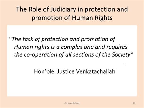 PPT - The Role of Judiciary in Protection and Promotion of Human Rights PowerPoint Presentation ...