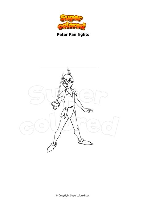 Coloring page Peter Pan fights - Supercolored.com