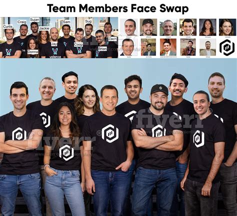 Team Members Faces Swap on Behance