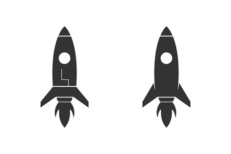 Rocket Black Icon Set Flat Illustration on White Background 3484551 Vector Art at Vecteezy