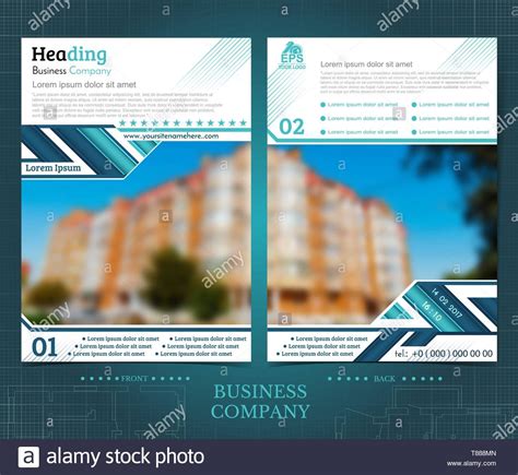 Two Sided Brochure Or Flayer Template Design With One Blurred Color throughout One Sided ...