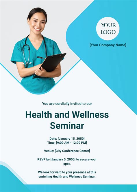 Health and Wellness Seminar Invitation Card Template - Edit Online & Download Example | Template.net