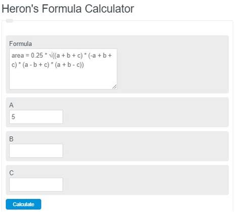 Heron's Formula Calculator - Calculator Academy