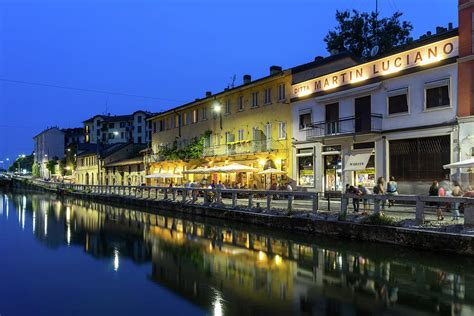 Milan Navigli Nightlife - Blue Hour at Naviglio Grande Photograph by ...