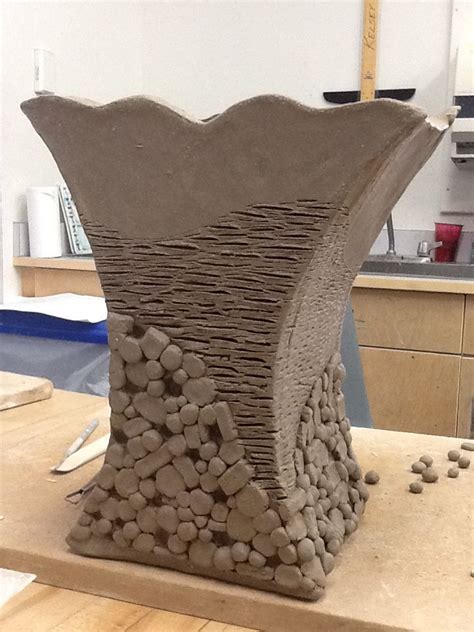 G L layers vase November 2013 MXS | Slab ceramics, Slab pottery, Pottery handbuilding