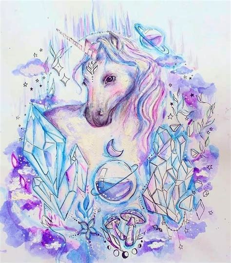 Fine decorated unicorn drawing with detailed color, You must try to draw staying at home. # ...