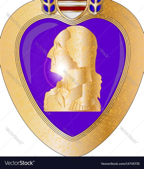 Purple heart medal Royalty Free Vector Image - VectorStock