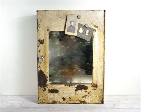 Vintage Rustic Metal Medicine Cabinet / Industrial Decor