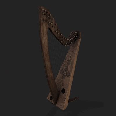 Medieval Harp - 3D Model by Get Dead Entertainment