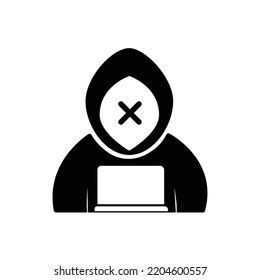 Icon Logo Hacker Vector Black White Stock Vector (Royalty Free) 2204600557 | Shutterstock