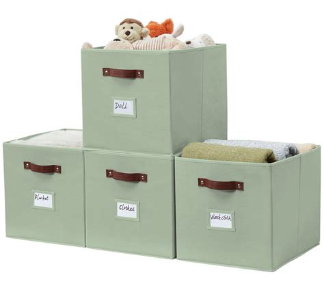 DECOMOMO Fabric Storage Cubes Closet Organizer Cubby Bins with Handles ...