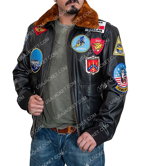 Top Gun Jacket - Tom Cruise Maverick G-1 Flight Jacket With Patch