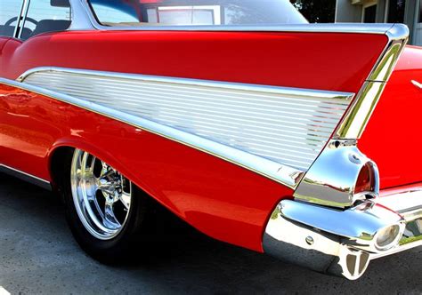 1957 Chevy Bel Air 2-Door Quarter Panel Aluminum Inserts W/O Scripts Pair - Palmbeachcustoms