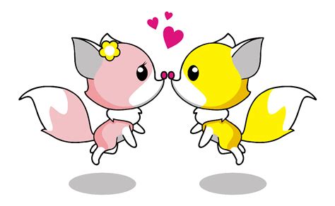 Download #FF7F00 Romantic Foxes SVG | FreePNGImg