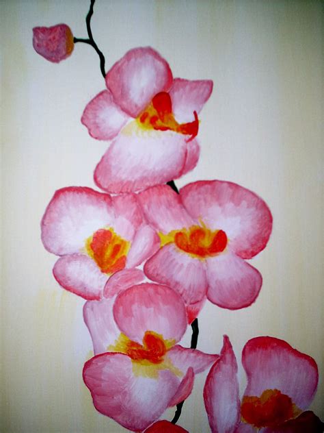 "Pink Orchid" 11" x 14" Acrylic on Canvas www.etsy.com/shop/BrenDecor | Painting, Pink orchids ...