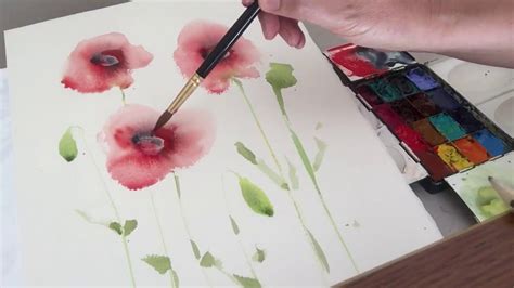 How to Paint Easy Watercolour Flowers For Beginners Wet in Wet - YouTube #watercolorarts ...